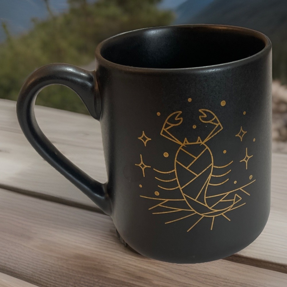 Scorpio ♏️ Mug coffee Black, And Gold Oversized Horoscope, Gift Double Image Cup